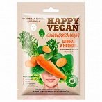Fitocosmetic Happy Vegan auduma sejas maska Spināts un Burkāns, atjaunoša, 25ml